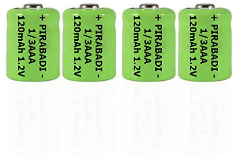 4 Pile ACCU Batterie 1/3AAA Rechargeable 120mAh 1.2V NIMH NI-MH | PIRABADI | pour Produits Solaire, TÉLÉPHONE Fixe ETC... | Marque 100% FRANÇAISE
