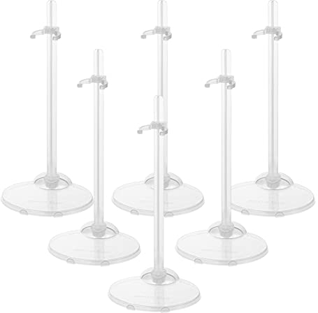 Supvox 12 Pcs Transparent Doll Stand - Adjustable Plastic Display Holder for Dolls and Action Figures, Ideal for Collectors and Hobbyists