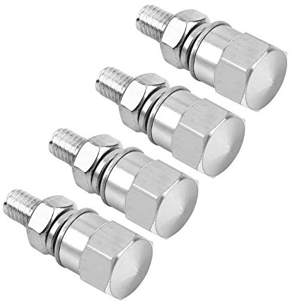 Kuuleyn Schrauben Schraubenkappen, 4 Stück Universal Motorrad Kennzeichen Rahmen Schrauben Schrauben für Motorräder Einige Autos und Lastwagen, mehrfarbig(Kühles Silber)