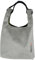 Bonizetti Damentasche DARLING - Handtasche aus Kraftpapier Tragegriff aus echtem Leder Grau 28,5 x 12 x 45cm (LxBxH) Schultertasche, geräumig, Shopper, Henkeltasche, Trägertasche