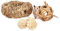 Relaxdays Hamster Zubehör Set 5 TLG., Grasröhre & 4 Bälle, Käfigzubehör Nager, Mäuse, Hamsterspielzeug Stroh/Gras, Natur