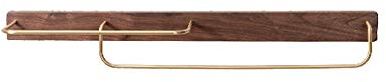 Towel rack Nordic schwarzer Nussbaum Handtuchhalter Messing Bad Handtuchhalter Single Bar Handtuchhalter handpoliert und langlebig ohne Verformung