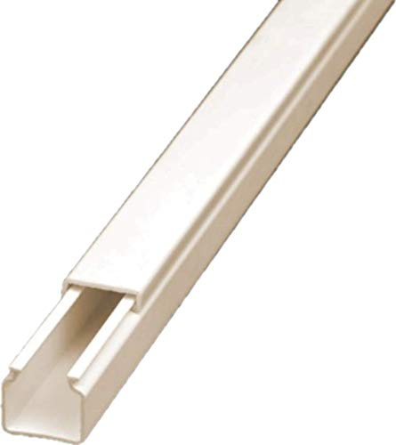 NoSun CabCom PVC Kabelkanal Kabelleiste Kabelschacht Brüstungskanal zur Montage an Wand oder Decke diverse Größen und Farben (10 x 10 mm selbstklebend, 6 Meter, weiß)