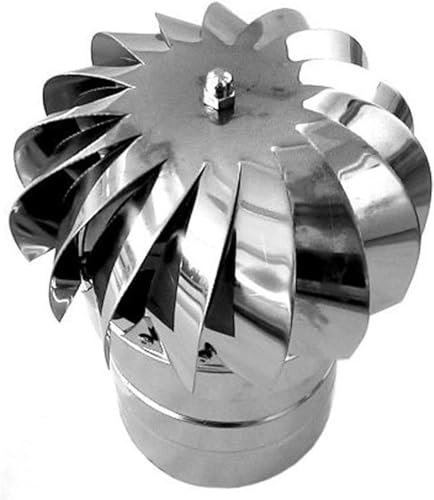 Fumaiolo Comignolo Canna Fumaria Camino Cappello Testa Girevole In Acciaio Inox attacco maschio (Ø CM 8)
