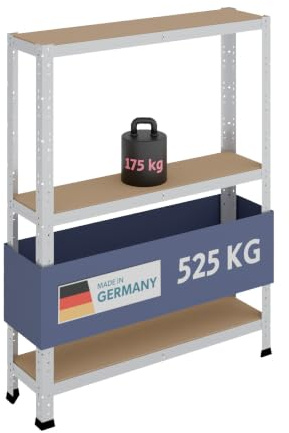 shelfplaza Home 115x90x23cm Schwerlastregal verzinkt mit 3 Böden x 175kg | Kellerregal · Lagerregal · Metallregal · Regale für Kellerraum · Steckregal · Abstellraum Regal