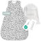 emma & noah Baby Schlafsack 1.0 TOG, Ganzjahres Schlafsack für den Frühling, Sommer und Herbst, 100% Bio-Baumwolle, OEKO-TEX Zertifiziert, Strampelsack für Neugeborene (Leo Grau, 90 cm)