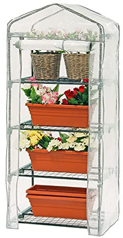 Taylor & Brown 4 Tier Greenhouse Cover Heavy Duty Replacement Spare Reinforced Growhouse White PE Cover - 69x49x160cm