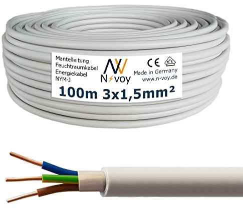 NYM-J 3x1,5 mm² 100m Mantelleitung Installationskabel Stromkabel nach DIN VDE 0250 M09
