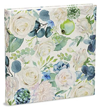 Album Photo 31X31 80 Pages avec Papier de Soie Couverture en Coton, Motif Floral