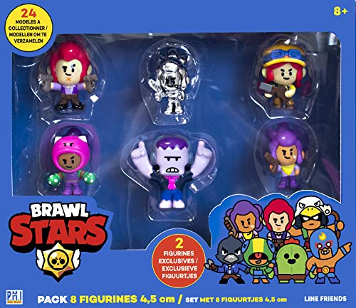 Lansay Brawl Stars - Confezione da 8 statuette da 4,5 cm, con personaggi dei videogiochi, da 8 anni