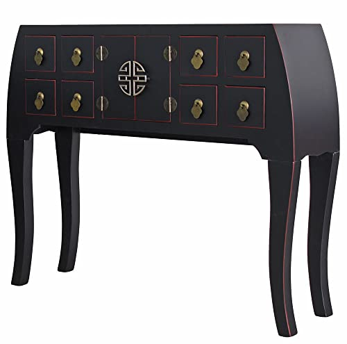 Konsolentisch Chinesischer Hochzeitsschrank Flurtisch Wandtisch 97 cm Schwarz Rot Feng Shui mya040 Palazzo Exklusiv