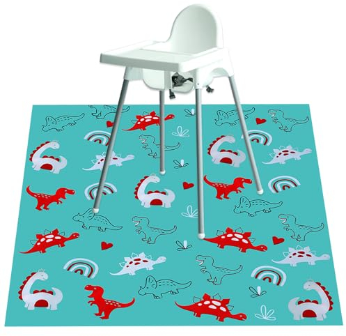 D.A.Y. Republic No más desorden Splash Mat para debajo de la trona – Alfombrilla de PVC para suelo, ideal como cubierta de alimentación para alfombras y fácil de limpiar