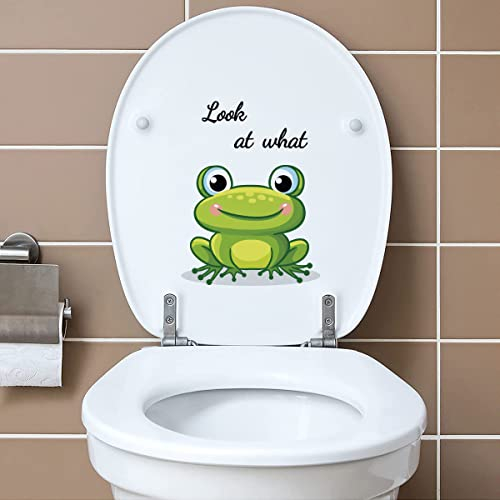 Winhappyhome Frosch WC Aufkleber Cartoon Deko Wandaufkleber Wohnzimmer Zimmer Deko Selbstklebend Wandaufkleber