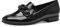 Jana Damen Loafer ohne Absatz Vegan Blockabsatz, Schwarz (Schwarz Lack), 40 EU