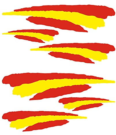 Autodomy Set 6 Aufkleber Stickers Spanien Spanische Flagge Sport Racing Tuning | Aufkleber Spanisch für Auto Motorrad Scooter Quad ATV Helm Fahrrad