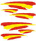 Autodomy Set 6 Aufkleber Stickers Spanien Spanische Flagge Sport Racing Tuning | Aufkleber Spanisch für Auto Motorrad Scooter Quad ATV Helm Fahrrad