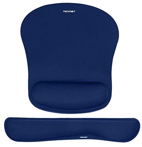TECKNET Wrist Rest Mat, Keyboard and Mouse Wrist Support Pad Set, Comfortable Memory Foam Mouse Mat with Wrist Cushion Support, Anti-Slip Ergonomic Mouse Pad for Computer Laptop Working Gaming