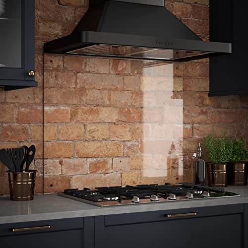 Clear Glass Splashback with Copper Caps - Kitchen Sink & Hob Back Panel - 900 x 700mm