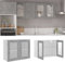 FIRBNUS Meuble de Cuisine Armoire en Verre Suspendue Gris Béton 80x31x60 cm Aggloméré Armoire de Rangement Grande Capacité Largement Utilisée dans Restaurants Hôtels Lieu de Travail