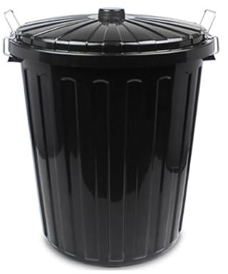 FIONEL Poubelles extérieures Poubelle ronde en plastique de 55L/80L avec couvercle et poignées Poubelles extérieures portables de grande capacité Recyclage des bacs à compost Grande capacité