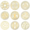 OLYCRAFT 9 Stück 4x4cm Keltische Symbol Aufkleber Kreuzknoten Aufkleber Selbstklebende Goldene Metallaufkleber Dreifach Spiralförmige Metallaufkleber Für Sammelalben DIY Basteln Telefondekoration