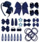 SKHAOVS 33 piezas Azul Gomas Pelo Niña Ganchos para el pelo para bebés y niñas mini lazo Elástica Mini Bandas de Pelo Lazos de Pelo bandas para el pelo para niñas y niños pequeños (Azul)