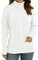QIXING Women's Jumper Turtle Neck Cable Knit Ribbed Sweater Long Sleeve Tops for Women UK Chunky Knit Ladies Pullover(White, XL)