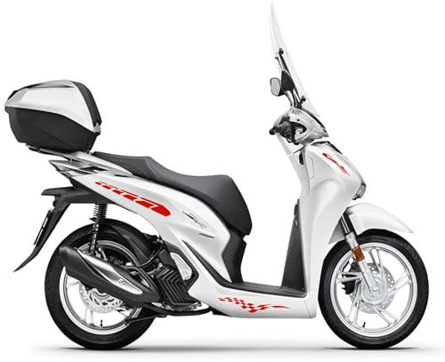 Kit adesivi Compatibili con HONDA SH 150i decal grafica completa carene laterali ruote cerchi scegli colore -KIT B- Cod. 2050 (032 Rosso)