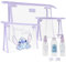 Disney Stitch Set de Trousse de Toilette Trousse Maquillage Zippé Sac de Lavage Flacon Vide Réutilisable Kit Voyage Accessoires (Stitch Lilas 8 Pcs)