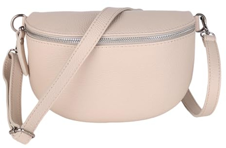 MIRROSI® Bauchtasche Damen, Made in Italy, Echtleder Umhängetasche Echtes Leder, Brusttasche, Crossbody Bag aus Echtem Leder, in 3 Größen erhältlich