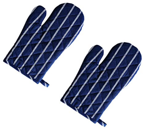 LIFKOME 1paar Küchen Ofenhandschuhe Aus Baumwolle Und Leinen Hitzebeständig Gestreiftes Muster Für Backen Und Kochen Universelle Für Hobby Und Profiköche