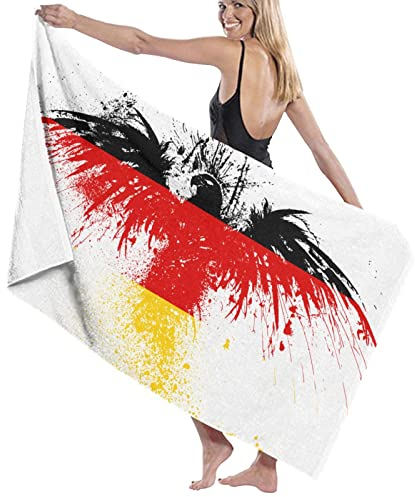 Strandtücher Adler-Deutschland-Flagge Duschtuch Weich Badetuch Saugfähig Sandfest Handtuch Für Schwimmen Sauna Strand 80x130cm