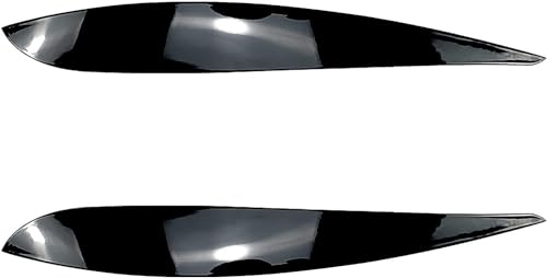 FelEa Vordere Scheinwerfer-Augenbrauen-Abdeckung Scheinwerfer-Augenlid-Abdeckung für VW Polo 9N 2005 2006 2007 2008 2009 Auto-Außenverkleidung Ersatz（1 Paar）,A-Black