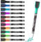 KTRIO Whiteboard Stifte Magnetische Trocken - Marker mit Schwamm, Magnetisch Haftend, Radierbarer Whiteboard-Marker für Büro und Schule (12 Farben, 12 Stück)