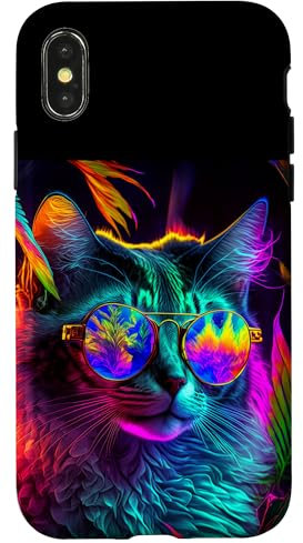 iPhone X/XS I Love Cats, Cool Cat Illustration Novelty Graphic Designs Case