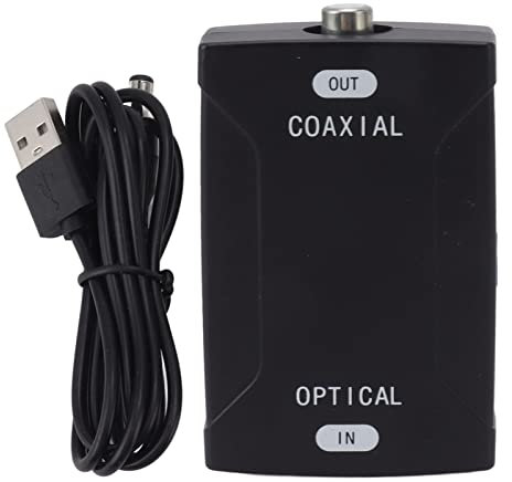 Convertitore Coassiale Digitale Ottico, Adattatore Audio SPDIF Bidirezionale, Portatile Compatto, Supporta PCM, Ripetitore Adattatore Audio Ottico SPDIF