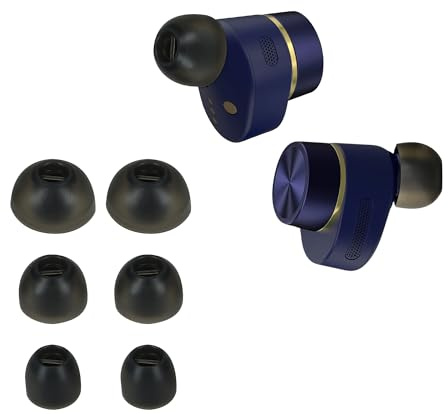 kwmobile 6X Silikonaufsätze für Bowers & Wilkins PI 7 / PI 5 - Ersatz Ohrstöpsel in 3 Größen - Ear Tips für In-Ear Kopfhörer - Zubehör Ersatzpolster in Schwarz