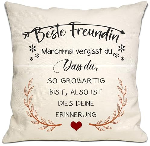 Manchmal vergisst du DASS du so großartig bist Also ist Dies Deine Erinnerung Liebe Beste Freundin Kissenbezug für Frauen Mädchen Geburtstag Weihnachten Geschenk (Beste Freundin-2)