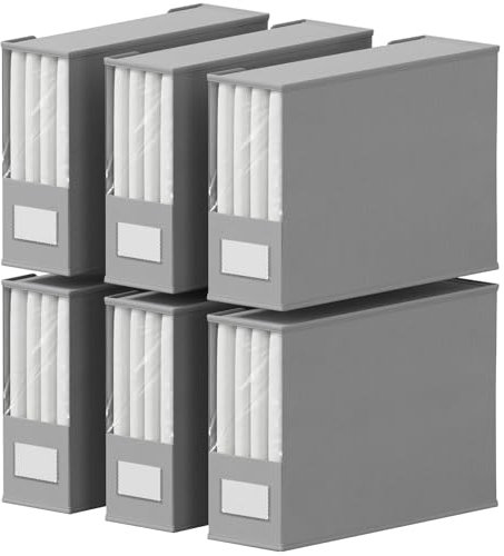 Lifewit 6 Stück Bettlakenbeutel, Faltbarer Bettwäsche-Organizer für Bettlaken mit Klarsichtfenster, Schubladen Aufbewahrungsbox, Unterbett Kleiderschrank, Grau