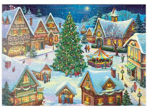 MyPuzzle Weihnachtszauber im Dorf - Premium 500 Teile Puzzle - MyPuzzle Sonderkollektion von Puzzle Galaxy