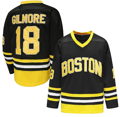 Happy Gilmore Jersey #18Adam Sandler - 1996 Movie Ice Hockey Jersey for Hip Hop Halloween Party Sports Clothing, Schwarz, S
