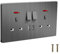 EINNO Double Switched Wall Outlets with USB C and A, 13 Amp, Brushed Grey