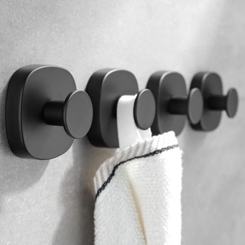 Daoun 4 Pezzi Ganci a Ventosa per Doccia, Gancio per Porta in Acciaio Inox per Bagno, Cucina, Porta di Vetro, Specchio, Piastrelle, Asciugamano, Cappotto, Accappatoio per Appendere fino a 11.02 libbre