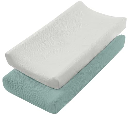 WHFCBJBW Paquete de 2 fundas protectoras suaves y cómodas para cambiador de pañales para bebé