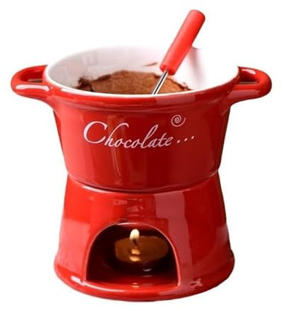 Juego de tazas de fondue de chocolate, juegos de calentador de mantequilla de 130 ml, calentador de mantequilla personal de cerámica, calentador de mantequilla multiusos con tenedor para fondue, porta