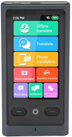 Intelligenter Sprachübersetzer, 3 Zoll Touchscreen, 138 Sprachen Online, 15 Sprachen Offline-Übersetzung, Fotoübersetzung, 2 Wege Sofort Sprachübersetzungsgerät für Unternehmen