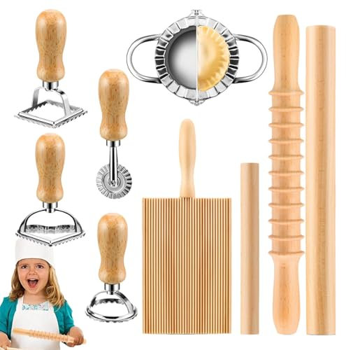 Utensile per la produzione di pasta gnocchis – Mattarello regolabile | Rullo per pasta fatto a mano con rullo, set di mattarelli, utensili da forno, utensili da cucina, per la produzione di
