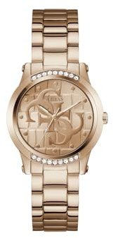 GUESS Analoge Damen-Armbanduhr in Rotgold-Ton