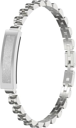 Smart Armband Damen ohne Display Schrittzähler Armband Damen Schmuck Rosegold Silber Schmal Pulsmessser Schlaftracker SpO2 Fitness Armbänder Kalorie Fitness Tracker für iOS Android Edelstahl