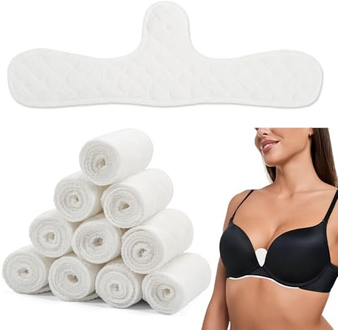 Zoruam Confezione da 10 Coppette Assorbilatte Antisudore, Riutilizzabili in Cotone per Reggiseno, Traspiranti per Sport E Allattamento, Coppette Assorbilatte da Donna per La Sudorazione